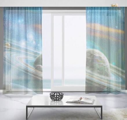 Záclony s 3D potiskem 2x150x250cm - Vesmír