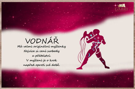 Prostírání Vodnář (21.1. - 20.2.) - červené