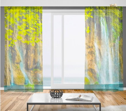 Záclony s 3D potiskem 2x150x250cm - Vodopád