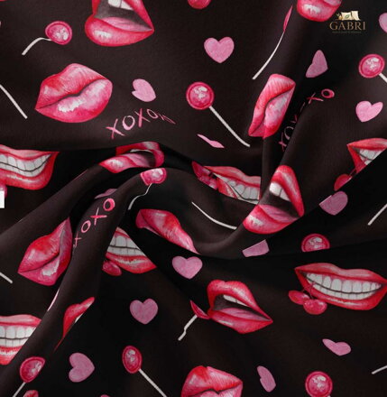 Metrážový závěs zatemňovací Blackout šíře 140cm Im-Watercolor lips