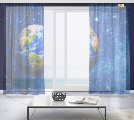 Záclony s 3D potiskem 2x150x250cm - Země