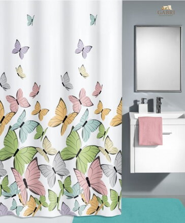 Koupelnový textilní závěs 180x200cm - Butterflies 2026