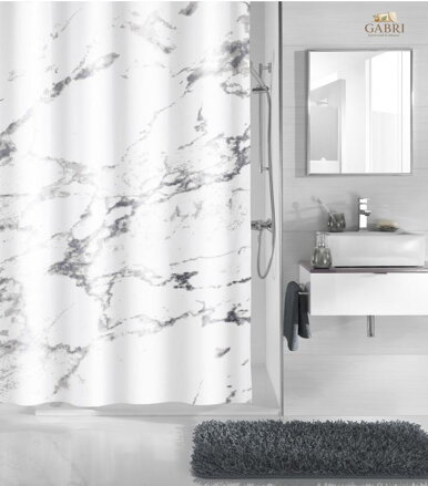 Koupelnový textilní závěs - Marble antrazit ( více rozměrů ) 2026