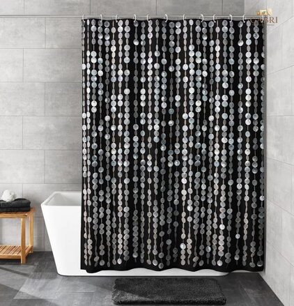 Koupelnový textilní závěs EcoCare 180x200cm - Perla Schwarz 2026