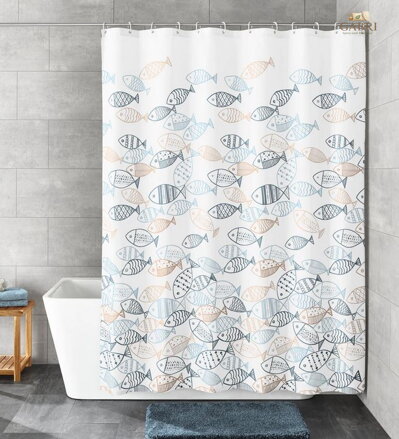 Koupelnový textilní závěs 180x200cm - Sardines 2026