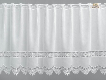 Vitrážková záclona bílá výška 45cm a šíře 400cm Lag-1833 SKLADEM