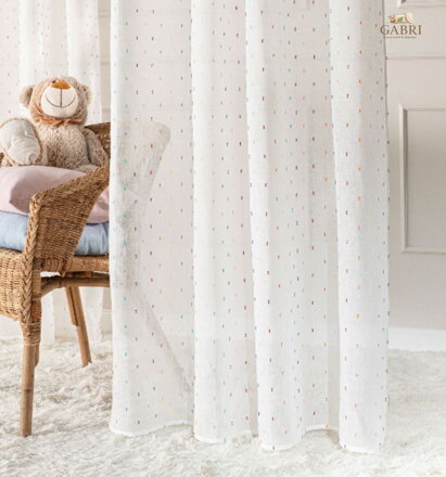 Záclona kusová s barevným motivem 140x250cm na kroužky Gabri-627041 Křídy 2026