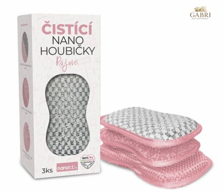 Čistící nano houbičky růžové - 3 ks 