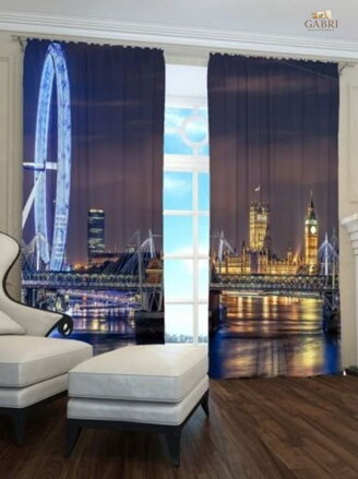 Exkluzivní zatemňovací závěsy Black out s potiskem 2x145x250cm - S4218