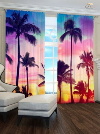 Exkluzivní zatemňovací závěsy Black out s potiskem 2x145x250cm - S 202205