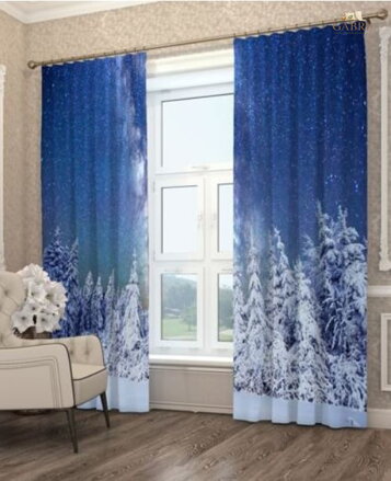 Exkluzivní zatemňovací závěsy Black out s potiskem 2x145x250cm - S71056