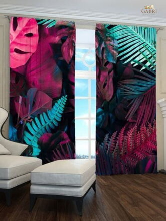 Exkluzivní zatemňovací závěsy Black out s potiskem 2x145x250cm - S71736