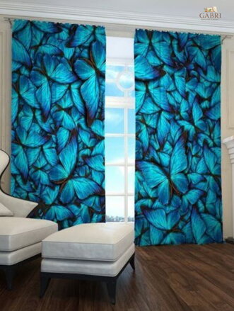 Exkluzivní zatemňovací závěsy Black out s potiskem 2x145x250cm -  S71737