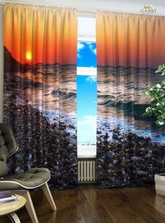 Exkluzivní zatemňovací závěsy Black out s potiskem 2x145x250cm - S7600b