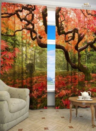 Exkluzivní zatemňovací závěsy Black out s potiskem 2x145x250cm - S4200