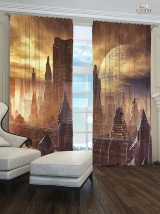 Exkluzivní zatemňovací závěsy Black out s potiskem 2x145x250cm - S9014