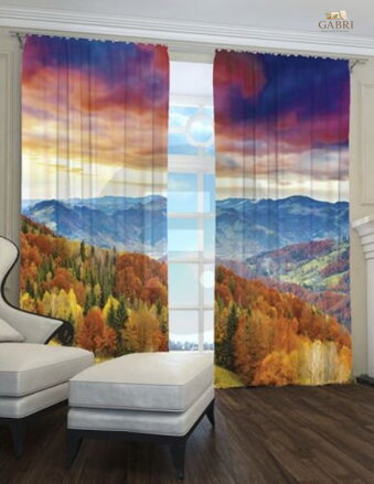 Exkluzivní zatemňovací závěsy Black out s potiskem 2x145x250cm - S9189sw