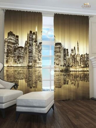 Exkluzivní zatemňovací závěsy Black out s potiskem 2x145x250cm - S9201