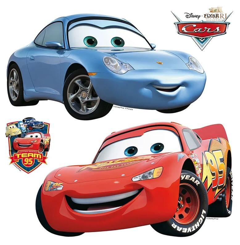 Dětská samolepka na zeď 30x30cm - Disney Cars McQueen a Sally
