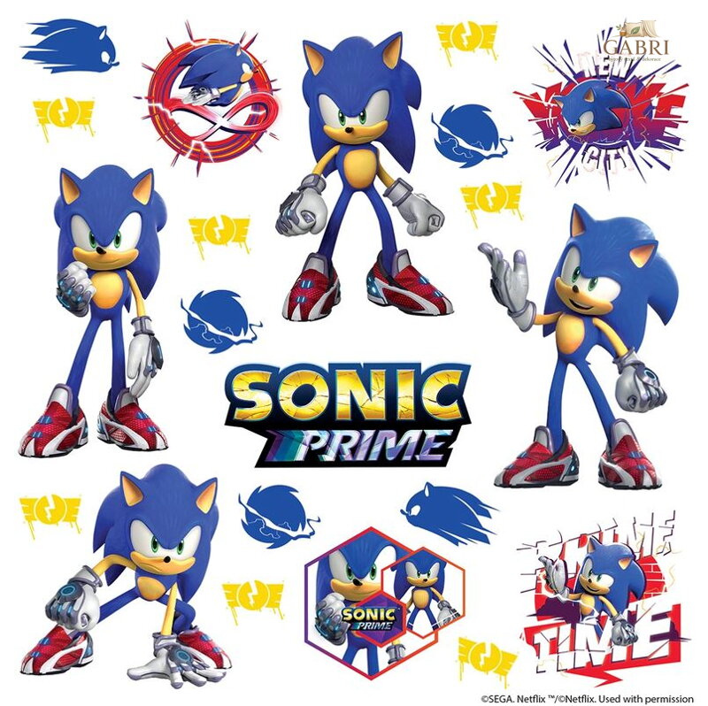 Dětská samolepka na zeď 30x30cm - Sonic Prime