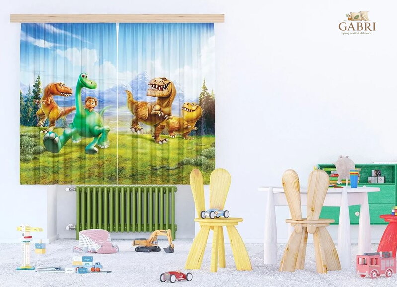 Dětské dekorační závěsy s potiskem 180x160cm - Disney Hodný dinosaurus 4324