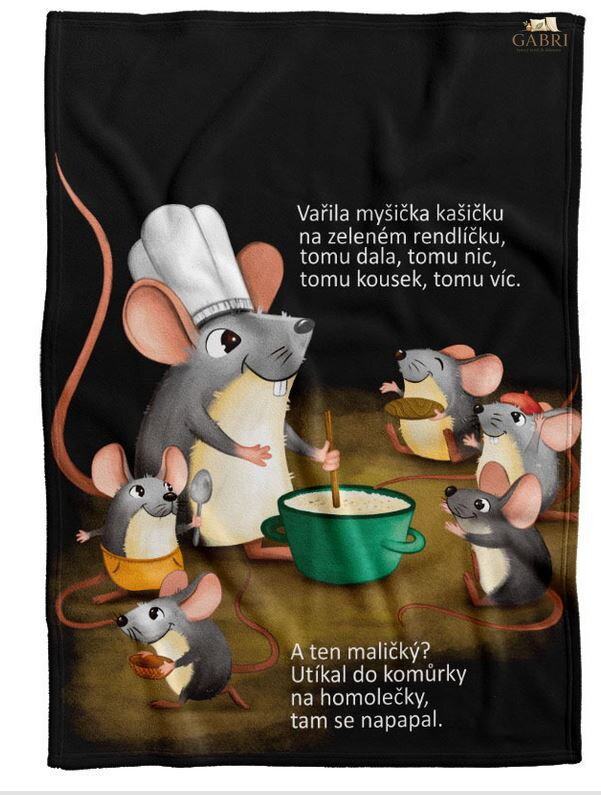 Fleecová dětská deka - Vařila myšička