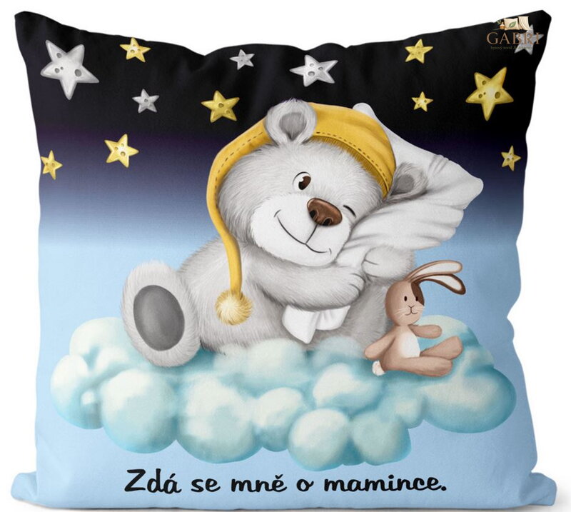 Polštářek Zdá se mně o mamince – modrá