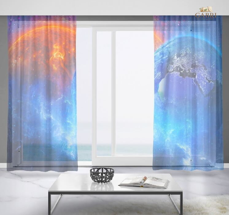 Záclony s 3D potiskem 2x150x250cm - Vesmír 2