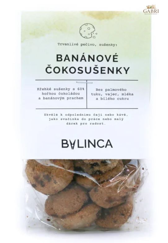 Trvanlivé pečivo, sušenky Byinca - Banánové čokosušenky 100g 
