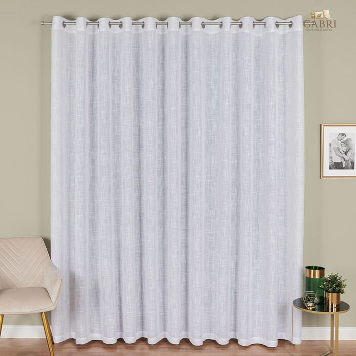 Záclona kusová bílá na kroužky 300x250cm Gabri-400002-2026