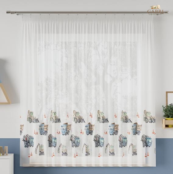 Metrážový dětský tištěný voál výška 157cm Gabri-D00087/WOP/002/000157/1 modro/šedý