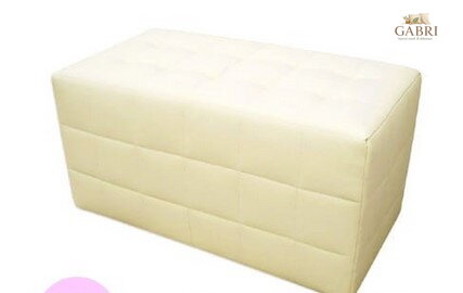 Taburet prošívaný EKO kůže 80x40x42cm ecru - více barev na výběr