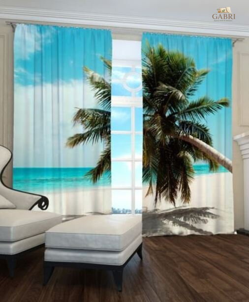 Exkluzivní zatemňovací závěsy Black out s potiskem 2x145x250cm - 3631