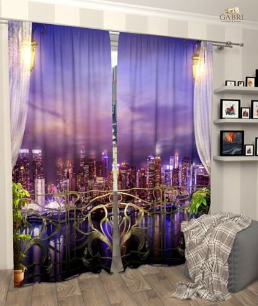Exkluzivní zatemňovací závěsy Black out s potiskem 2x145x250cm - S71721