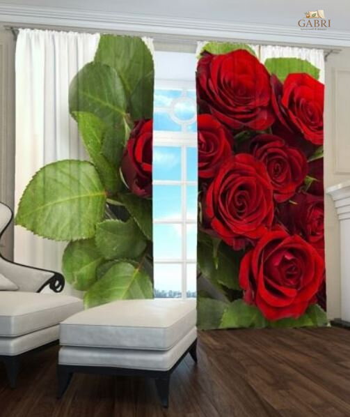 Exkluzivní zatemňovací závěsy Black out nebo voálové záclony s potiskem 2x145x250cm - S3264