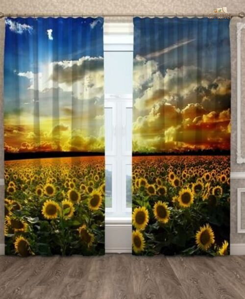 Exkluzivní zatemňovací závěsy Black out s potiskem 2x145x250cm - S4068fs