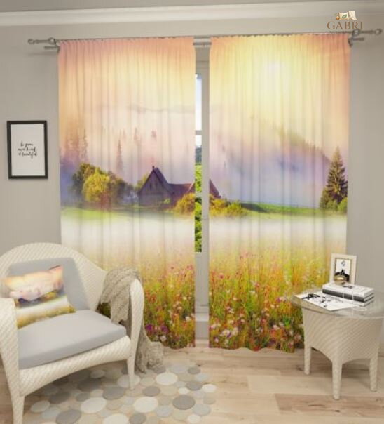 Exkluzivní zatemňovací závěsy Black out s potiskem 2x145x250cm - S71384