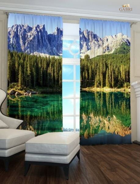 Exkluzivní zatemňovací závěsy Black out s potiskem 2x145x250cm - S71730