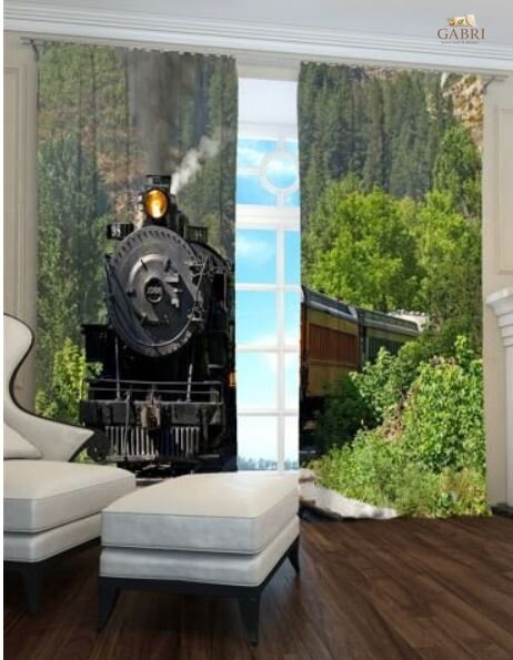 Exkluzivní zatemňovací závěsy Black out s potiskem 2x145x250cm - S7552