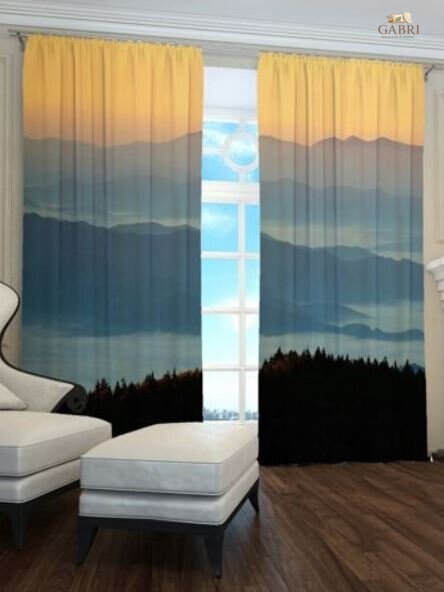Exkluzivní zatemňovací závěsy Black out s potiskem 2x145x250cm - S3198