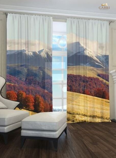 Exkluzivní zatemňovací závěsy Black out s potiskem 2x145x250cm - S9006