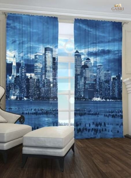 Exkluzivní zatemňovací závěsy Black out s potiskem 2x145x250cm - S9173