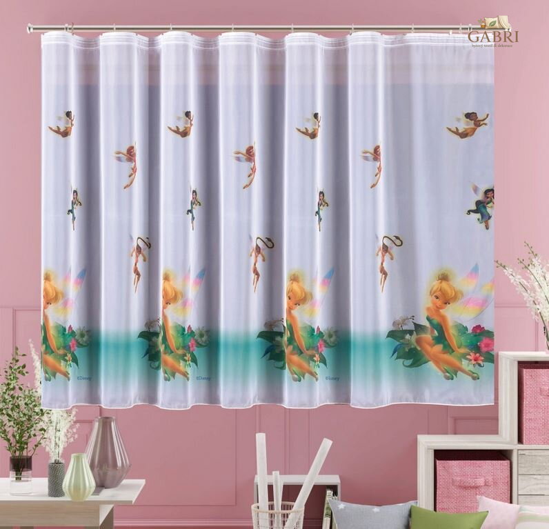 Dětská voálová záclona s Disney motivem 200x150cm - Víla Zvonilka SKLADEM