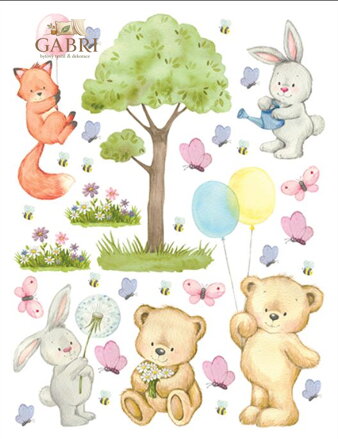  Samolepící dekorace na zeď 65x85cm Medvídek  DK792 - 006