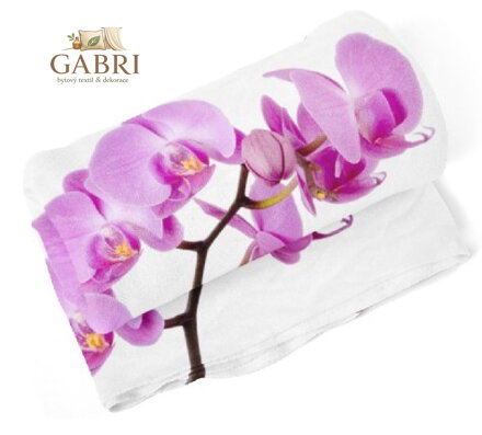 Fleecová fotodeka - Růžová orchidej více rozměrů