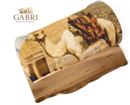 Fleecová fotodeka - Velbloud u pyramidy více rozměrů