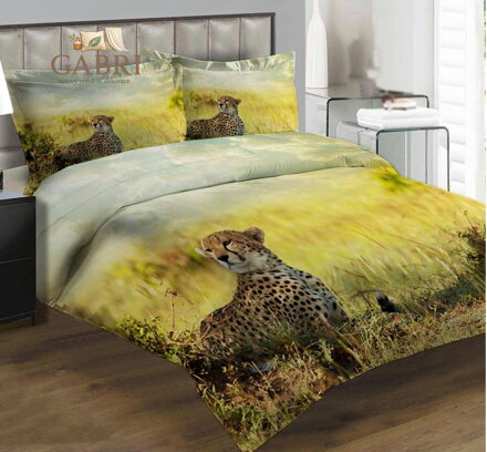 Povlečení z moderního materiálu Interlock fototisk 3D efekt - Gepard