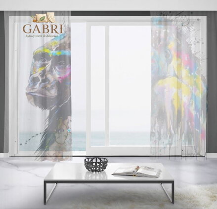 Záclony s 3D potiskem 2x150x250cm - Gorila art