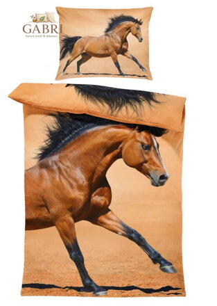 Povlečení z moderního materiálu Interlock fototisk 3D efekt - Hřebec