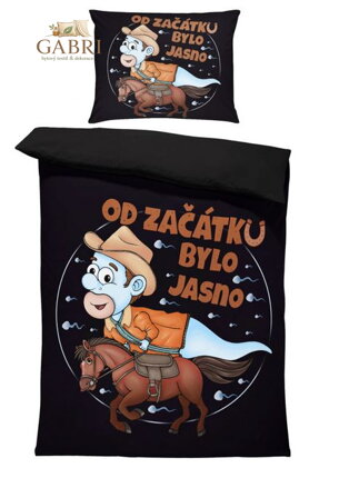 Povlečení z moderního materiálu Interlock fototisk 3D efekt - Koňařská spermie – muž